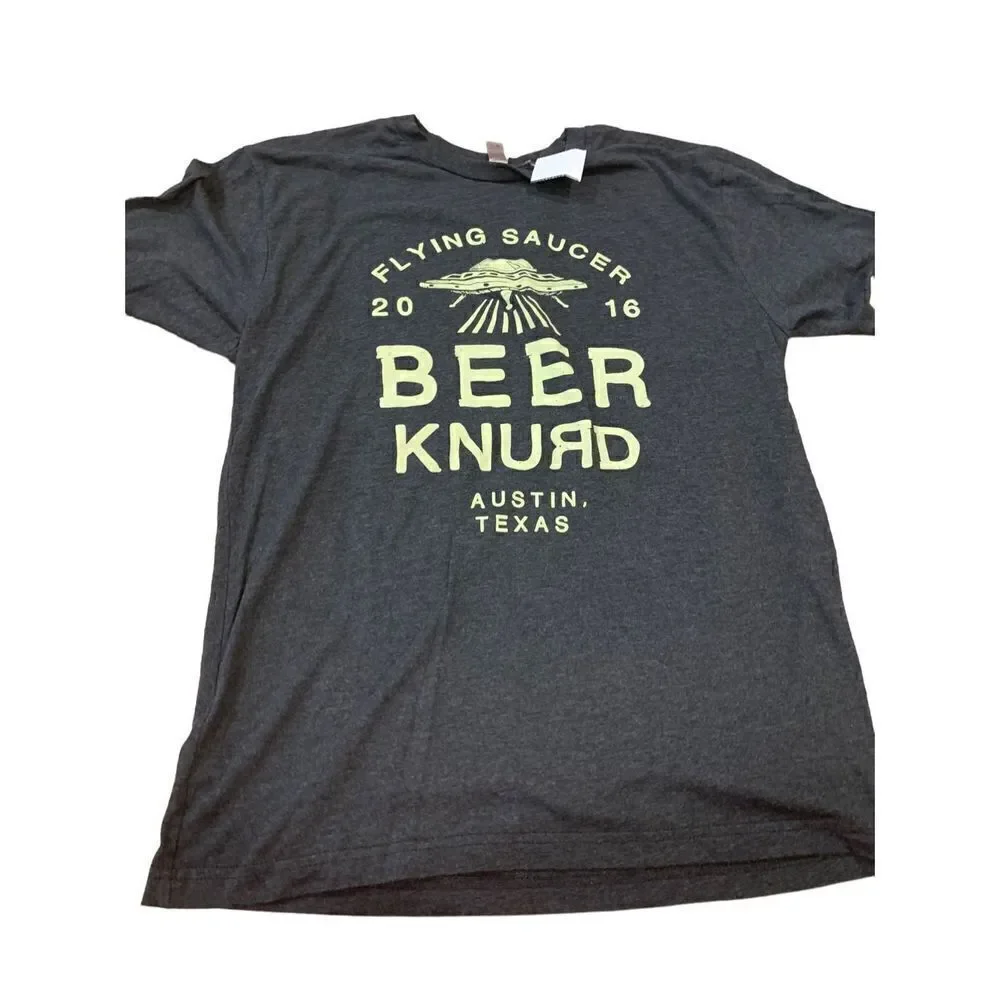Flying Saucer Beer‎ Knurd 2016 Graphic T-Shirt, Size Medium, Next Level EUC - Picture 3 of 9